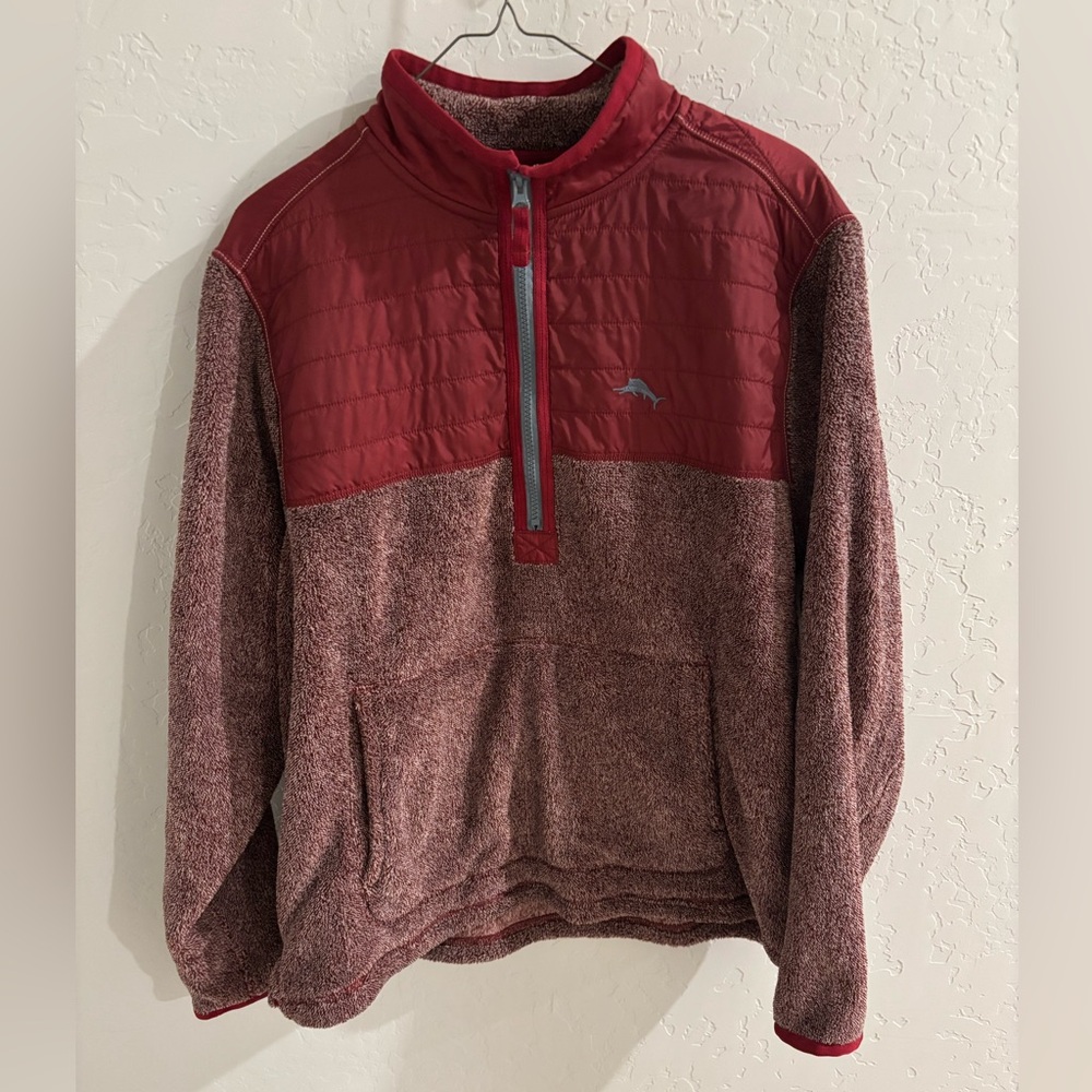 Tommy Bahama Maroon Half Zip Up Sweater